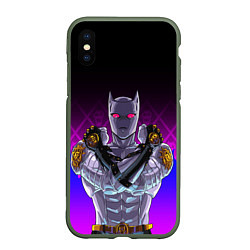 Чехол iPhone XS Max матовый JOJO KILLER QUEEN КОРОЛЕВА УБИЙЦА FIRE STYLE, цвет: 3D-темно-зеленый