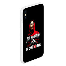 Чехол iPhone XS Max матовый СЕРИАЛ БУМАЖНЫЙ ДОМ LA CASA DE PAPEL, цвет: 3D-белый — фото 2