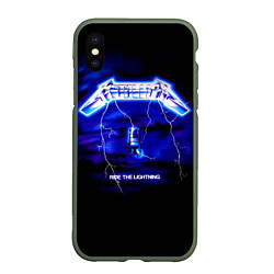 Чехол iPhone XS Max матовый Ride the Lightning - Metallica, цвет: 3D-темно-зеленый
