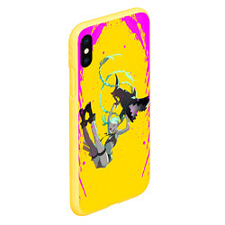 Чехол iPhone XS Max матовый Летящая Джинкс, цвет: 3D-желтый — фото 2