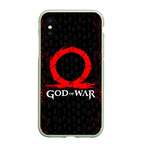 Чехол iPhone XS Max матовый GOD OF WAR КРАТОС ЛОГО / 3D-Салатовый – фото 1