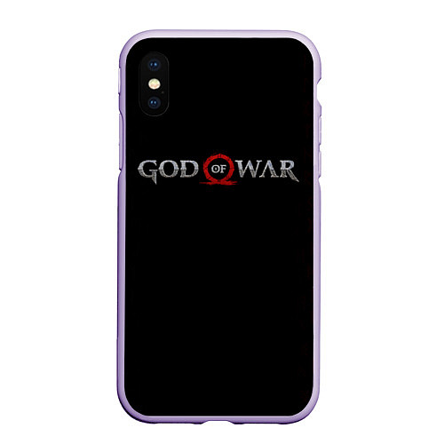 Чехол iPhone XS Max матовый GOD OF WAR LOGO, РУНЫ / 3D-Светло-сиреневый – фото 1