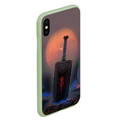 Чехол iPhone XS Max матовый БЕРСЕРК МЕЧ С КЛЕЙМОМ, цвет: 3D-салатовый — фото 2