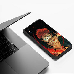 Чехол iPhone XS Max матовый СУКУНА МАГИЧЕСКА БИТВА ДЕМОН, цвет: 3D-черный — фото 2