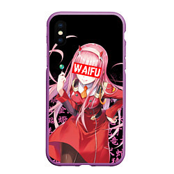 Чехол iPhone XS Max матовый 02, ZERO TWO, DARLING IN THE FRANXX, цвет: 3D-фиолетовый