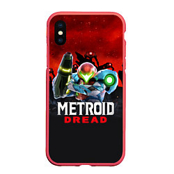 Чехол iPhone XS Max матовый Space Fight Metroid Dread