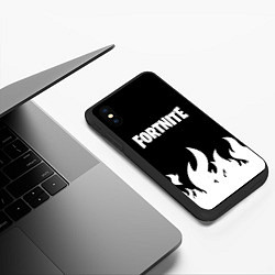 Чехол iPhone XS Max матовый Fortnite Огонь, цвет: 3D-черный — фото 2