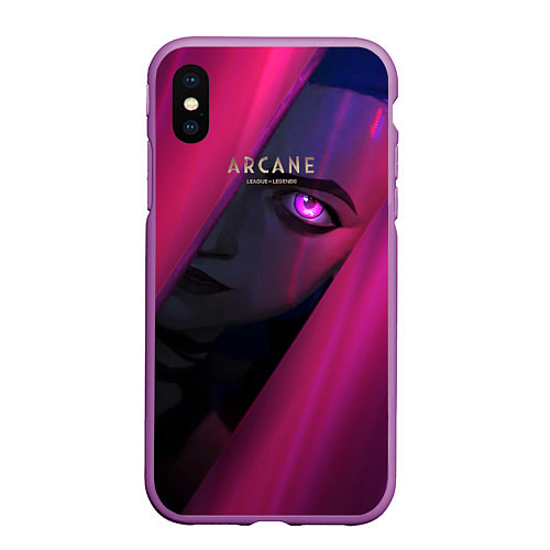 Чехол iPhone XS Max матовый ArcaneДжинкc / 3D-Фиолетовый – фото 1