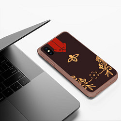 Чехол iPhone XS Max матовый КОСТЮМ ХУ ТАО HU TAO, цвет: 3D-коричневый — фото 2