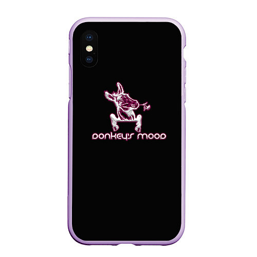 Чехол iPhone XS Max матовый Donkeys mood / 3D-Сиреневый – фото 1