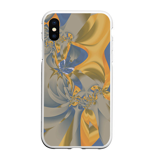 Чехол iPhone XS Max матовый Орхидеи Небо и песок Абстракция 403-1 / 3D-Белый – фото 1