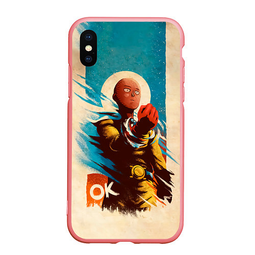 Чехол iPhone XS Max матовый One Punch-Man Эпичный Сайтама / 3D-Баблгам – фото 1