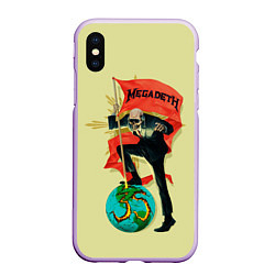 Чехол iPhone XS Max матовый Megadeth world, цвет: 3D-сиреневый