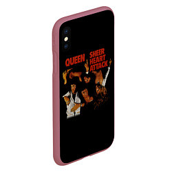 Чехол iPhone XS Max матовый Sheer Heart Attack - Queen, цвет: 3D-малиновый — фото 2