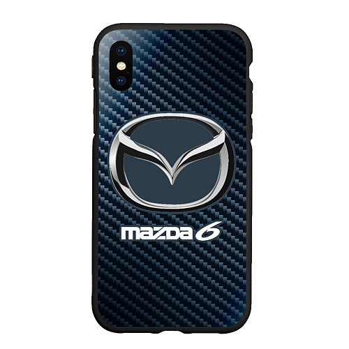 Чехол iPhone XS Max матовый MAZDA 6 - Карбон / 3D-Черный – фото 1