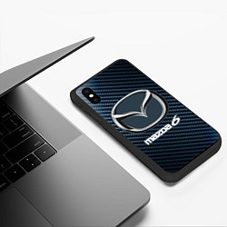 Чехол iPhone XS Max матовый MAZDA 6 - Карбон, цвет: 3D-черный — фото 2