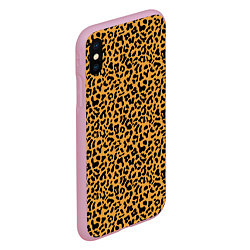 Чехол iPhone XS Max матовый Леопард Leopard, цвет: 3D-розовый — фото 2