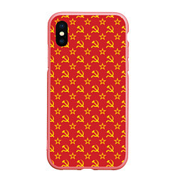 Чехол iPhone XS Max матовый Серп и Молот СССР, цвет: 3D-баблгам