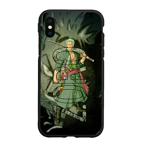 Чехол iPhone XS Max матовый Зоро Zoro Ван Пис / 3D-Черный – фото 1