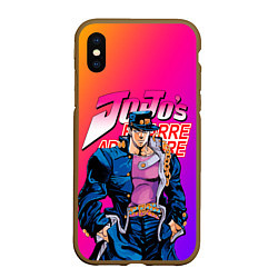 Чехол iPhone XS Max матовый JOJO BIZARRE ADVENTURE ДЖО ДЖО ГРАДИЕНТ, цвет: 3D-коричневый