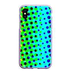 Чехол iPhone XS Max матовый Цветная кислота, цвет: 3D-светло-сиреневый