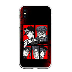 Чехол iPhone XS Max матовый JOJO BIZARRE ADVENTURE ДЖОДЖО АРТ, цвет: 3D-белый