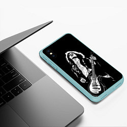 Чехол iPhone XS Max матовый Джимми Пэйдж Art, цвет: 3D-мятный — фото 2