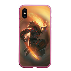 Чехол iPhone XS Max матовый DOTA 2 ДЖАГЕРНАУТ, цвет: 3D-малиновый