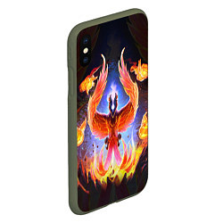 Чехол iPhone XS Max матовый DOTA 2 ФЕНИКС, цвет: 3D-темно-зеленый — фото 2