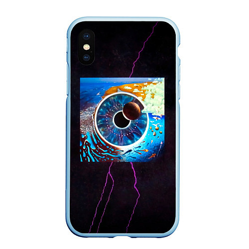 Чехол iPhone XS Max матовый P U L S E - Pink Floyd / 3D-Голубой – фото 1