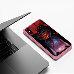 Чехол iPhone XS Max матовый Blood Poppy Playtime, цвет: 3D-малиновый — фото 2