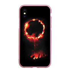 Чехол iPhone XS Max матовый DARK SOULS PRAISE THE SUN, цвет: 3D-розовый