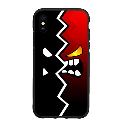 Чехол iPhone XS Max матовый Geometry Dash: Black x Red / 3D-Черный – фото 1