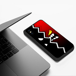 Чехол iPhone XS Max матовый Geometry Dash: Black x Red, цвет: 3D-черный — фото 2