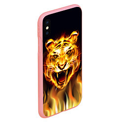 Чехол iPhone XS Max матовый Тигр В Пламени, цвет: 3D-баблгам — фото 2