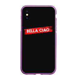 Чехол iPhone XS Max матовый BELLA CIAO БУМАЖНЫЙ ДОМ, цвет: 3D-фиолетовый