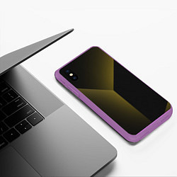 Чехол iPhone XS Max матовый Градиентные полосы, цвет: 3D-фиолетовый — фото 2