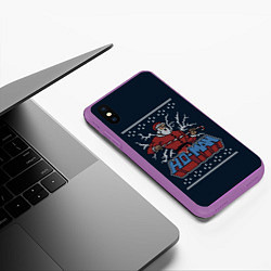 Чехол iPhone XS Max матовый HO-MAN SANTA, цвет: 3D-фиолетовый — фото 2