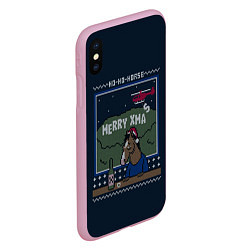 Чехол iPhone XS Max матовый HO-HO-HORSE, цвет: 3D-розовый — фото 2