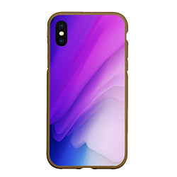 Чехол iPhone XS Max матовый Волновой Градиент, цвет: 3D-коричневый