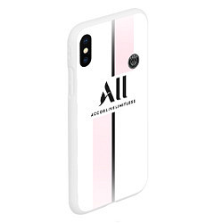 Чехол iPhone XS Max матовый Mbappe 7 PSG Pink Theme, цвет: 3D-белый — фото 2