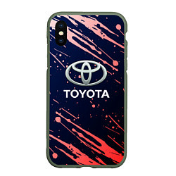 Чехол iPhone XS Max матовый Toyota градиент, цвет: 3D-темно-зеленый