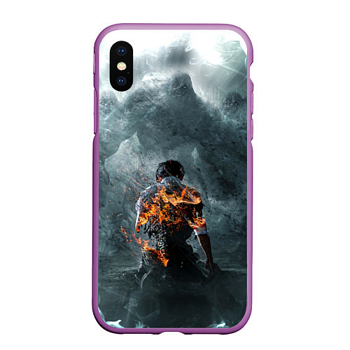 Чехол iPhone XS Max матовый HELLBOUND ЗОВ АДА ПОСТЕР / 3D-Фиолетовый – фото 1