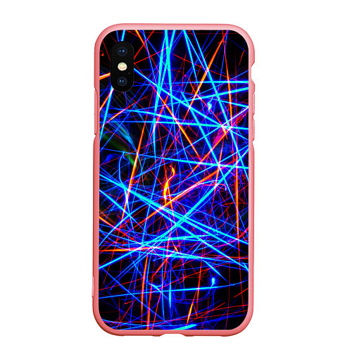 Чехол iPhone XS Max матовый NEON LINES Glowing Lines Effect / 3D-Баблгам – фото 1