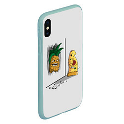 Чехол iPhone XS Max матовый HERES PINEAPPLE!, цвет: 3D-мятный — фото 2