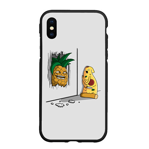 Чехол iPhone XS Max матовый HERES PINEAPPLE! / 3D-Черный – фото 1