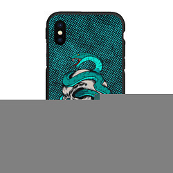 Чехол iPhone XS Max матовый SKULL & SNAKE, цвет: 3D-черный