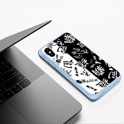 Чехол iPhone XS Max матовый Tokyo Revengers Black & White, цвет: 3D-голубой — фото 2