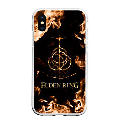 Чехол iPhone XS Max матовый Elden Ring Logo, цвет: 3D-белый