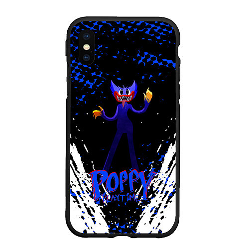 Чехол iPhone XS Max матовый Poppy Playtime - Монстр Поппи / 3D-Черный – фото 1
